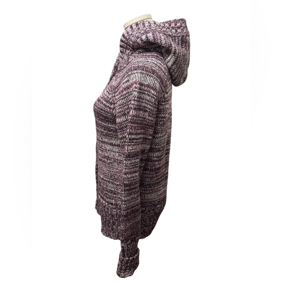 Hooded knit sweater Mauve & White - size small - Picture 2 of 5